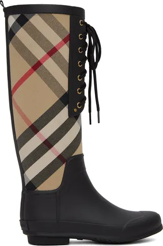Burberry Black House Check Rain Boots