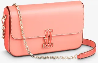 Womens Two Tone Coral Double C de Mini Leather Cross-body bag