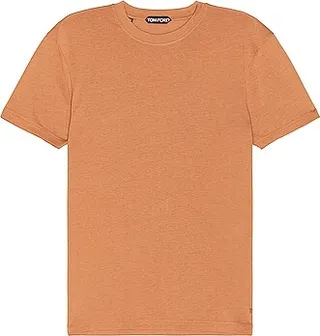 TOM FORD Short Sleeve Crew Neck T-shirt in Brown