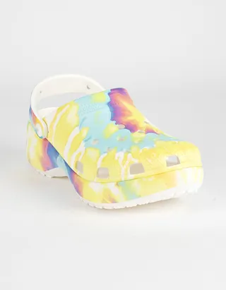 CROCS Classic Platform Tie Dye Graphic Womens Clogs