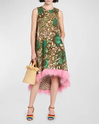 La Scala High Dress with Feather-Trim
