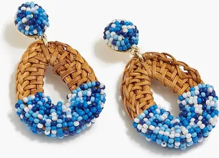 J.Crew Factory Women's Rattan Drop Statement Earrings