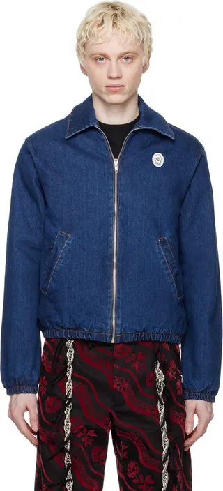 Fiorucci Blue Zip-Up Denim Jacket