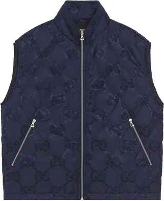Jumbo-GG-print quilted gilet