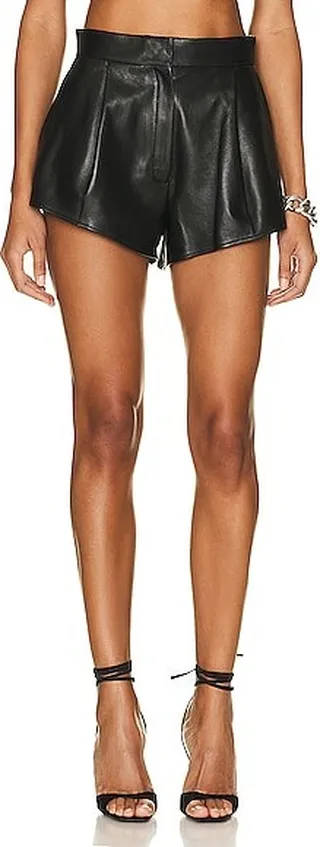 Alexander McQueen Leather Short in Black