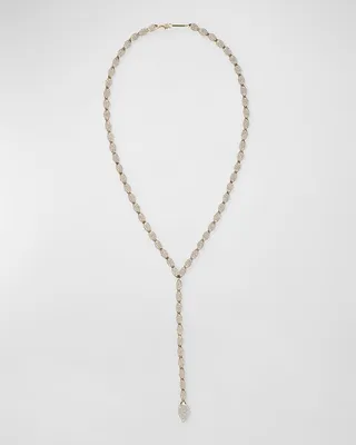 14k Gold Flawless Nude Diamond Link Lariat Necklace