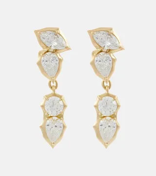 Poppy Single Drops 18kt gold earrings with diamonds