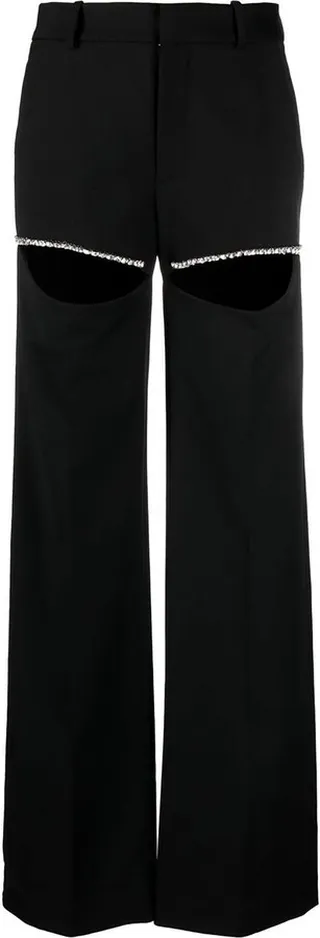 Cut-Out Straight-Leg Trousers