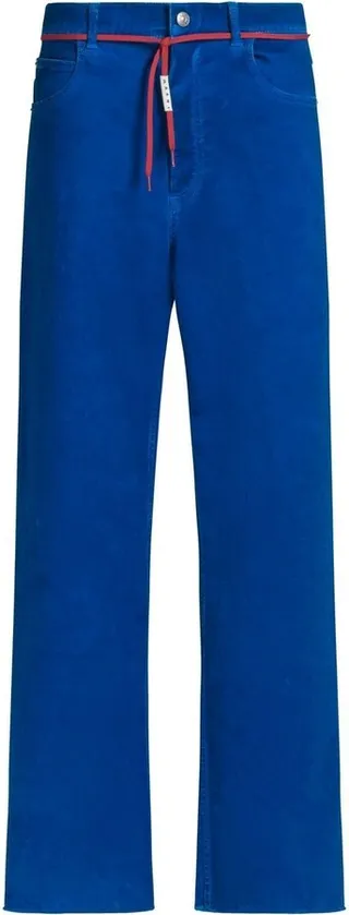 Straight-Leg Twill Trousers