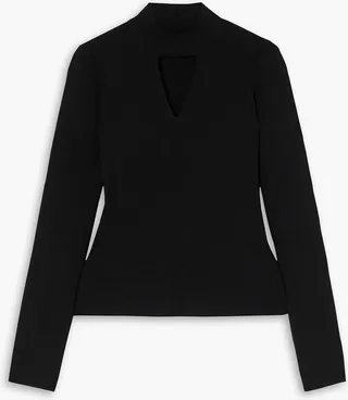 Cutout knitted turtleneck sweater