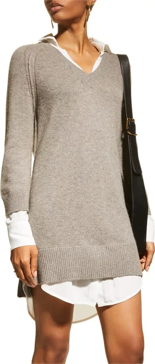 Layered Cashmere Sweater Dress