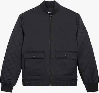 Womens BLA01 Detachable-sleeve atin Bomber Jacket