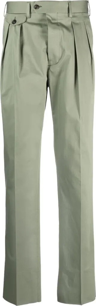Pleated Straight-Leg Trousers