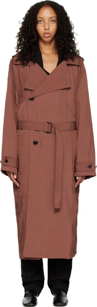 LEMAIRE Burgundy Light Trench Coat
