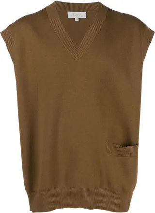 V-neck knitted vest