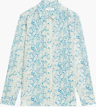Lemma snake-print silk crepe de chine shirt
