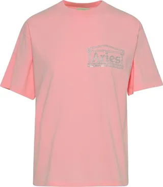 Aries Logo Embellished Crewneck T-Shirt