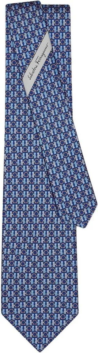 Teddy Bear print silk tie
