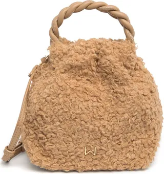 We Are Adorbs Faux Shearling Mini Bag