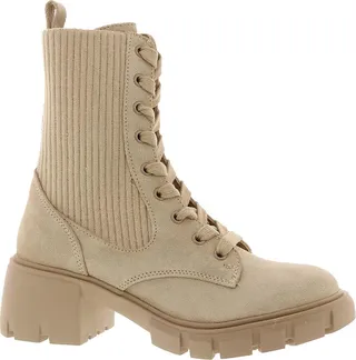 Hunt Womens Leather Chunky Heel Combat & Lace-up Boots