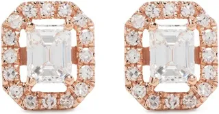 18kt rose gold Mini Me diamond halo earrings