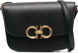 Gancini leather shoulder bag