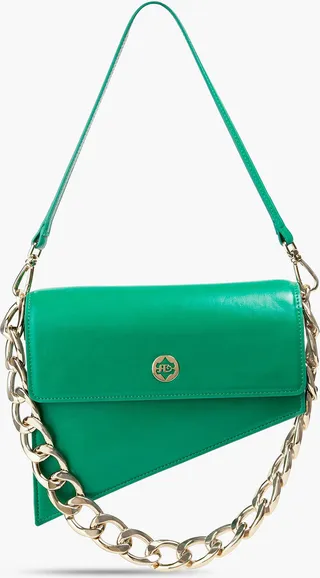 Euphoria asymmetric faux leather shoulder bag