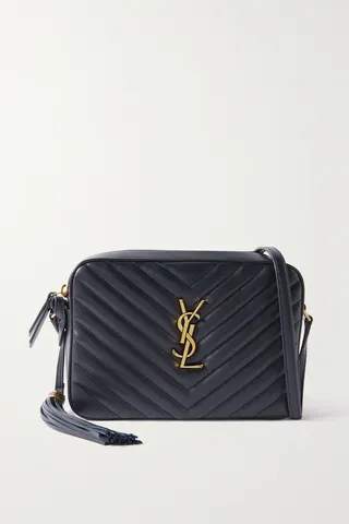 SAINT LAURENT - Lou Medium Quilted Leather Shoulder Bag - Blue