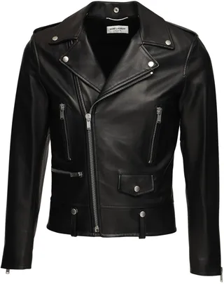 Classic leather biker jacket