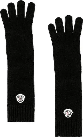 Moncler Wool Gloves in Black