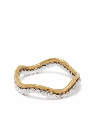 22kt gold Wave diamond ring