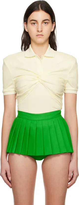 Pushbutton Yellow Knotted Polo