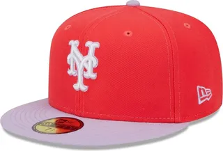 Men's New Era Red and Lavender New York Mets Spring Color Two-Tone 59FIFTY Fitted Hat