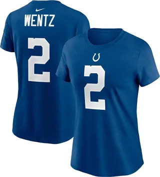 Women's Carson Wentz Royal Indianapolis Colts Name Number T-shirt