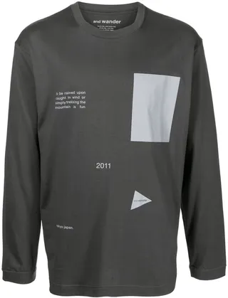text-print long-sleeve T-shirt