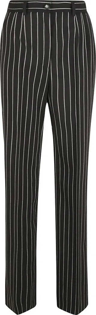 Pinstripe High Waist Trousers