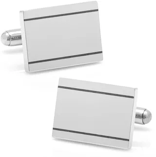 Engravable Etched Rectangle Cuff Links