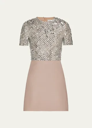 Embroidered Top Mini Dress