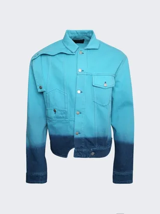 Upside Down Denim Jacket Blue Gradient