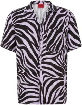 Relaxed-fit shirt in printed satin