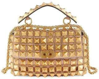 Medium Roman Stud Leather Shoulder Bag