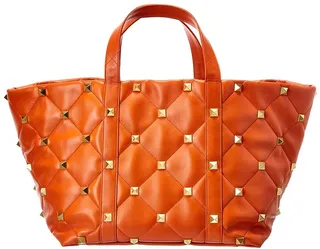 Valentino Maxi Roman Stud Leather Tote