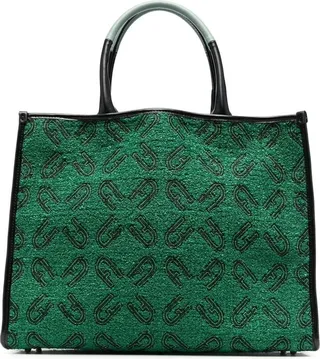 Geometric-Print Tote Bag