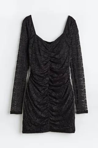 Gathered Lace Dress