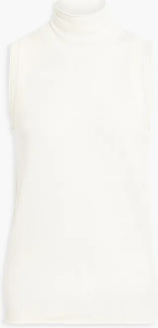 Wool and silk-blend turtleneck top