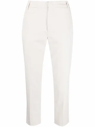 Cropped Slim Fit Trousers