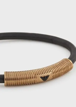 Antique Gold-Tone Stainless Steel Strap Bracelet