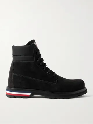 Vancouver Shell-Trimmed Suede Hiking Boots