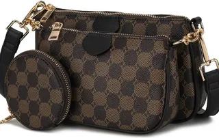 MKF Collection by Mia K Evanna 3 Pieces Crossbody Handbag 3 Pieces Set - Black