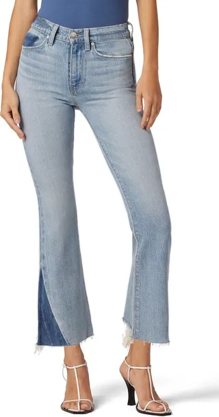 Barbara High Waist Raw Hem Ankle Bootcut Jeans